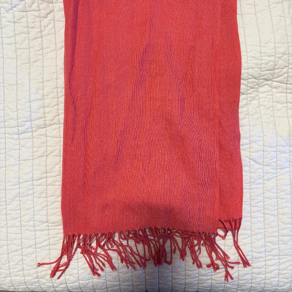 Bright coral hot pink scarf/wrap